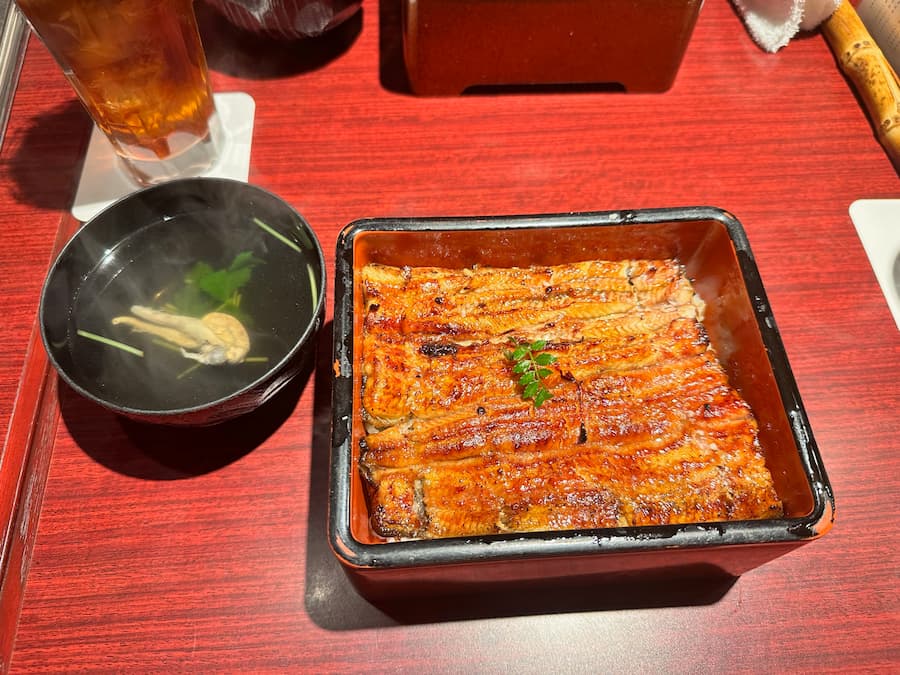 unagi dish in a Japanese restaurant