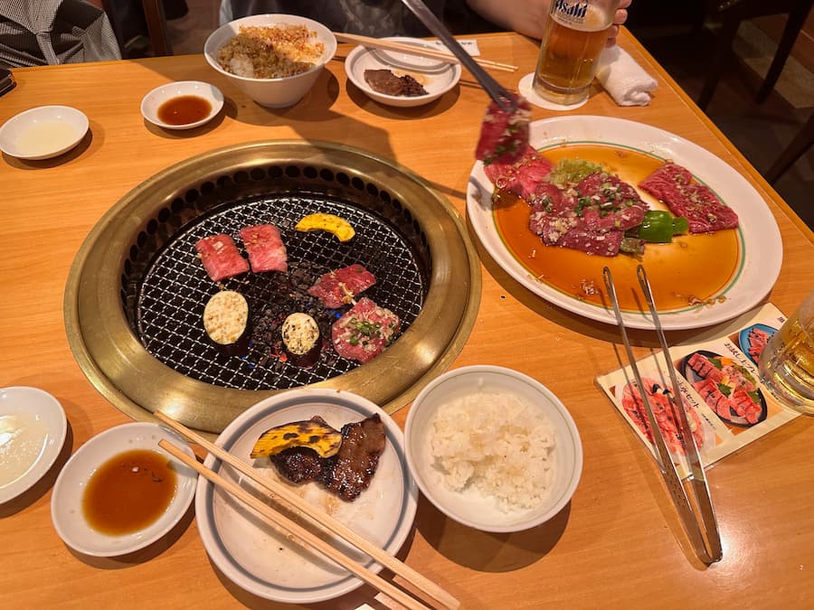 yakiniku in a Japanese restaurant