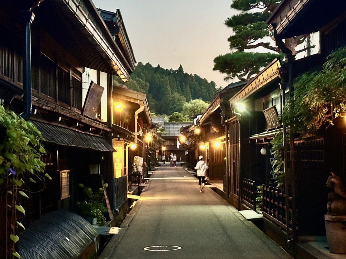 Traditional wooden street in Takayama Sanmachi district