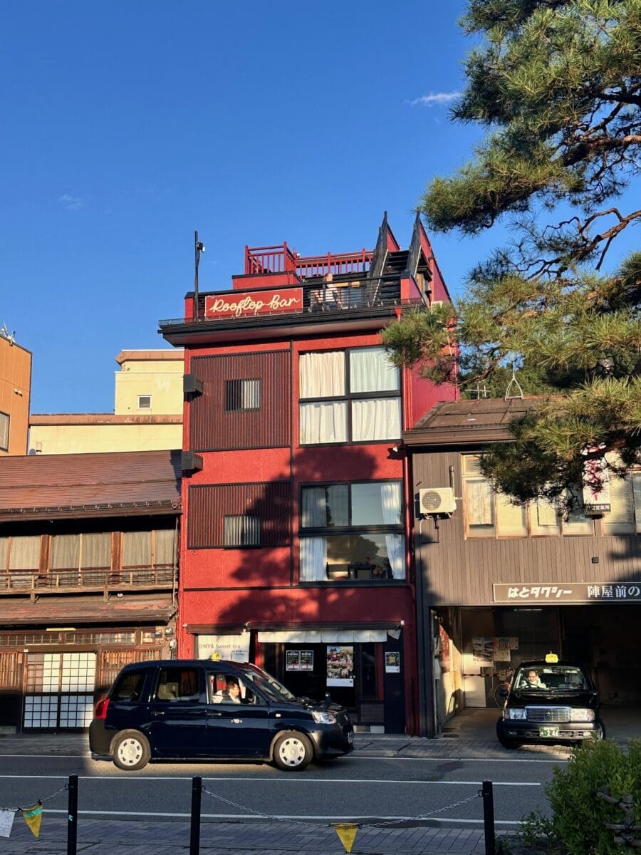 Red building in Takayama old town